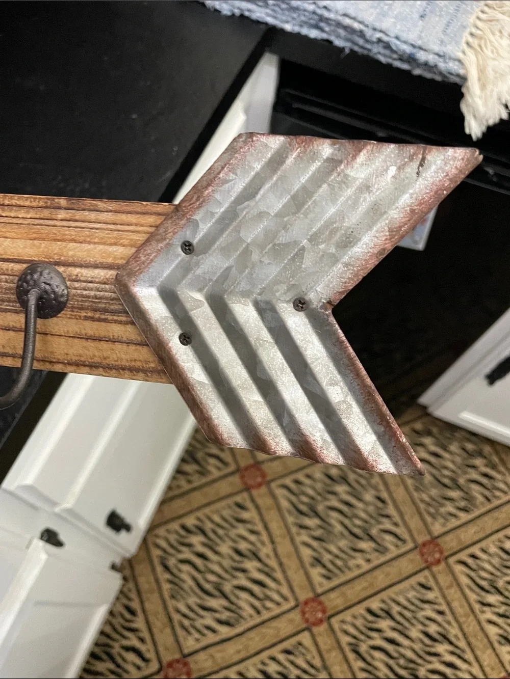 Hobby Lobby Brown Wood and Silver Arrow Hook Rack Set of 2